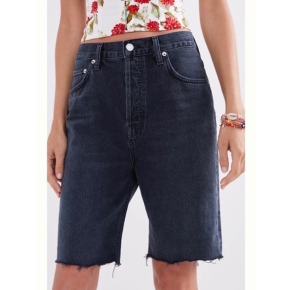 Agolde ‘90s Pinch-Waist Ultra High-Rise Bermudas Sz 25 - Picture 3 of 10